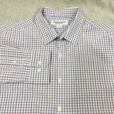 Mizzen Main Shirt Mens XL Classic Fit Red White Blue Check Performance Stretch