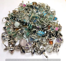 Wholesale Lot! Larimar & Mix Gemstone Rings 925 Sterling Silver Plated Jewelry