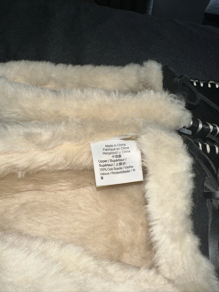 Mocasín para mujer J Crew negro gamuza imitación piel de oveja nuevo/sin etiquetas talla 8 Foto 4 de 4