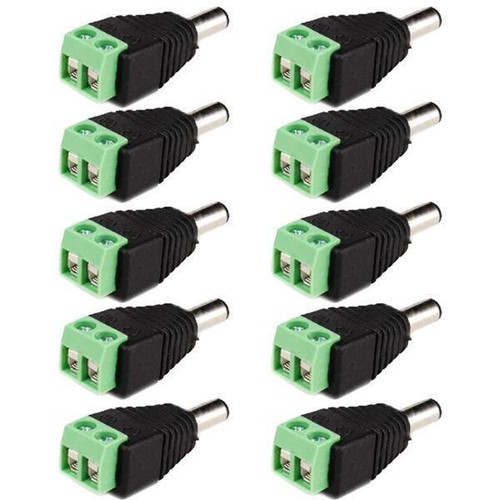 10x DC 5.5 x 2.1mm Power Male Jack Adapter Cable Plug Connector for CCTV / LED - Picture 2 of 5