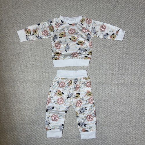 Baby Toddler Girls 2 Pc Set Long Sleeve Top Pants Floral 12-18M Play Suit New