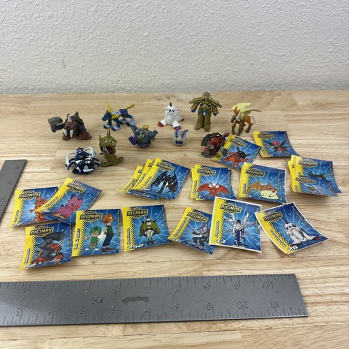 Bandai Digimon Digital Monsters Mini Figuren Vintage 10 Stück mit Stickern - Bild 1 von 9