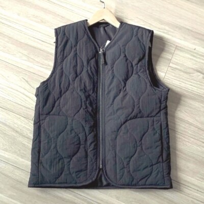 Mens Retro Quilted Liner Vest Military Japanese Urban Outdoor