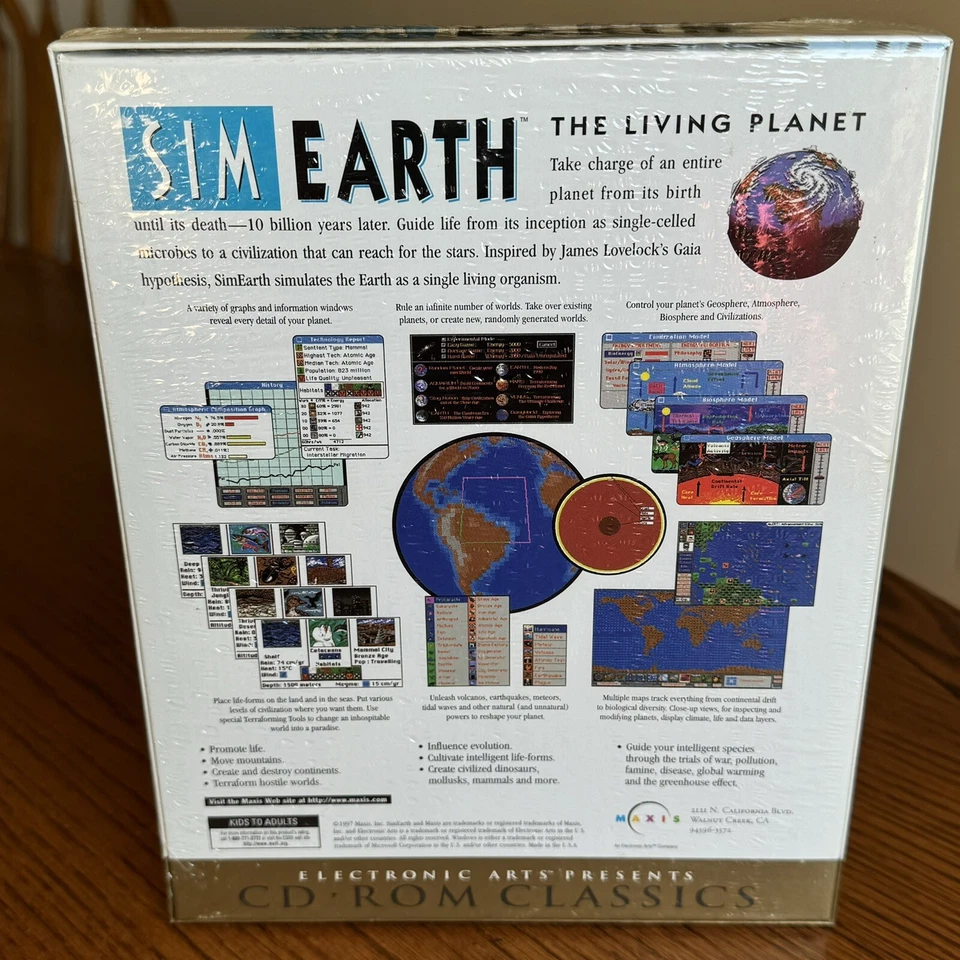 SIM EARTH CLASSICS EARTHE THE LIVING PLANET Maxis Macintosh NOS Sealed NEW - Image 2 of 4