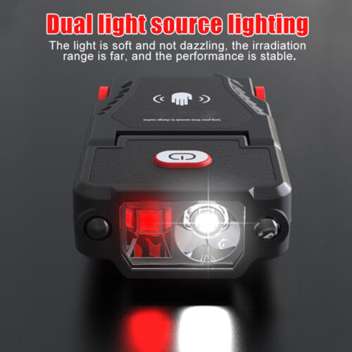 LED COB Headlamp Clip-on Cap Hat Light Rechargeable Head Torch Induction Lamp - Picture 7 of 12