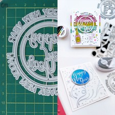 Happy New Year Metal Cutting Dies Scrapbooking Paper Crafts Embossing Stencil