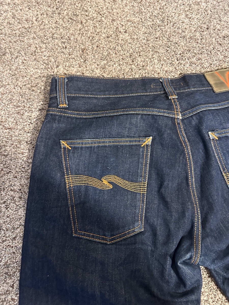 Nudie Jeans Steady Eddie Mens 33x32 (33x29.5 Actual) Navy