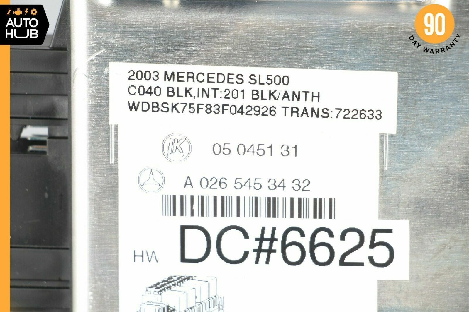 03-12 Mercedes R230 SL500 SL550 SL55 AMG Rear SAM Fuse Box Relay Module OEM