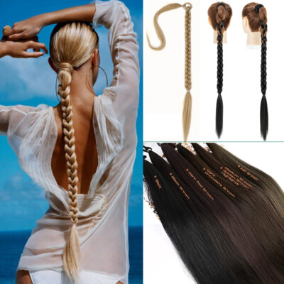 34'' Long Ponytail Hair Extension For DIY Braiding Fake Pony Tail Hairpiece Thick