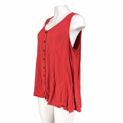 Torrid Tank Shirt Fit And Flare Stretch Challis Button Front Red Torrid Size 3 - Picture 2 of 12