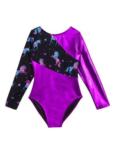 Girls Gymnastics Leotard Ballet Dance Unitards Kids Activewear Exercise Bodysuit - Picture 24 of 47