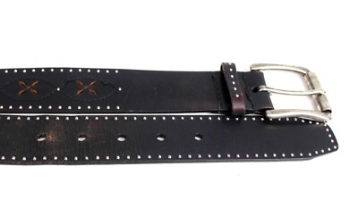 DARK BROWN GENUINE LEATHER 1 3/8 display picture 3