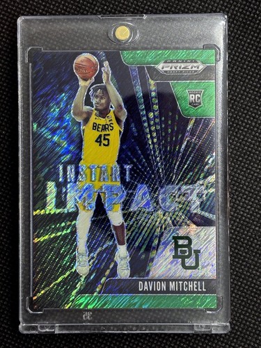 2021 Panini Prizm Draft Davion Mitchell Rookie Green Shimmer # 4/5 Jersey Number