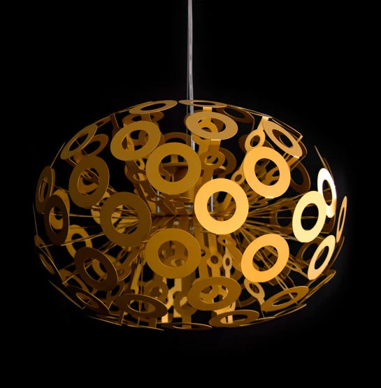 Alluminio Sospensione Altezza Regolabile Ø 55 CM Oro Bianco O Color Argento - Immagine 2 di 4