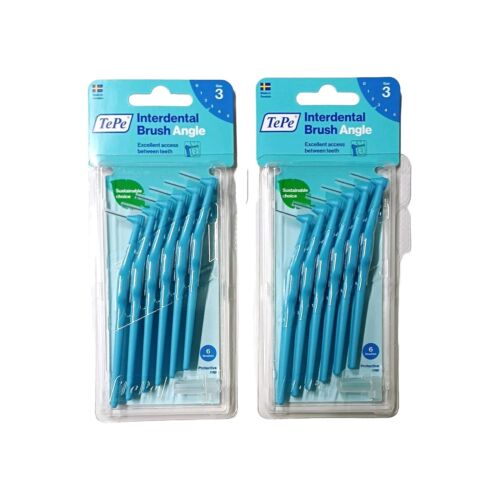 2 x Tepe Interdental 6 Packs Angle Blue Size:3 ,0.6mm, 12 Brushes Made in Sweden - Picture 2 of 4