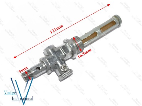 Bleu Pétrole Robinet 3/8 " X1/8 " Piston Chrome Long Type pour BSA Norton @ US - Photo 2/7