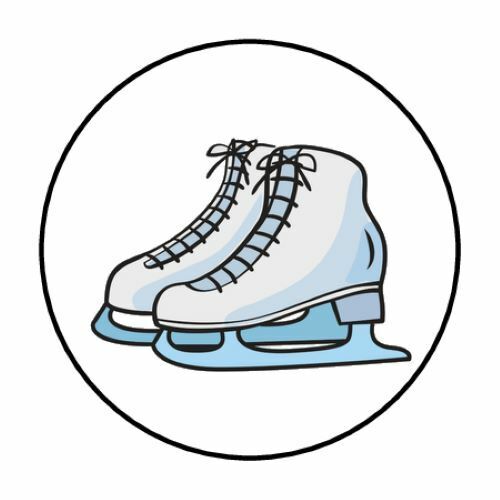 Ice Skating Cute Clipart Skates Sticker, Label, Envelope Seal, Scrapbooking - Bild 3 von 6