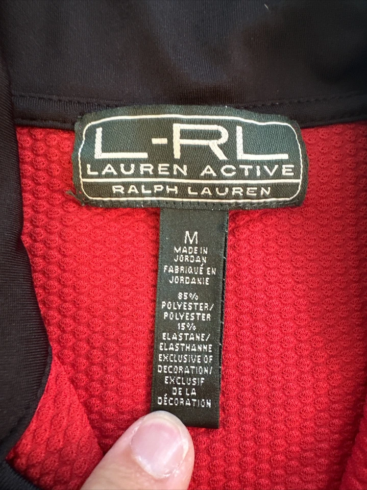 Pulôver feminino L-RL Lauren Active Ralph Lauren camisa térmica vermelha 1/4 zíper tamanho M - Imagem 4 de 4