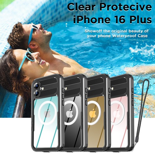 Für iPhone 16 Plus Wasserdichte Hülle MagSafe Stoßfest Robust Sturzsicher Cover - Bild 39 von 57