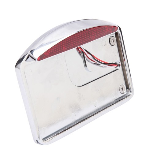 Motorcycle Side Mount License Plate Bracket w/ LED Tail Brake Light For Harley - Foto 5 di 11