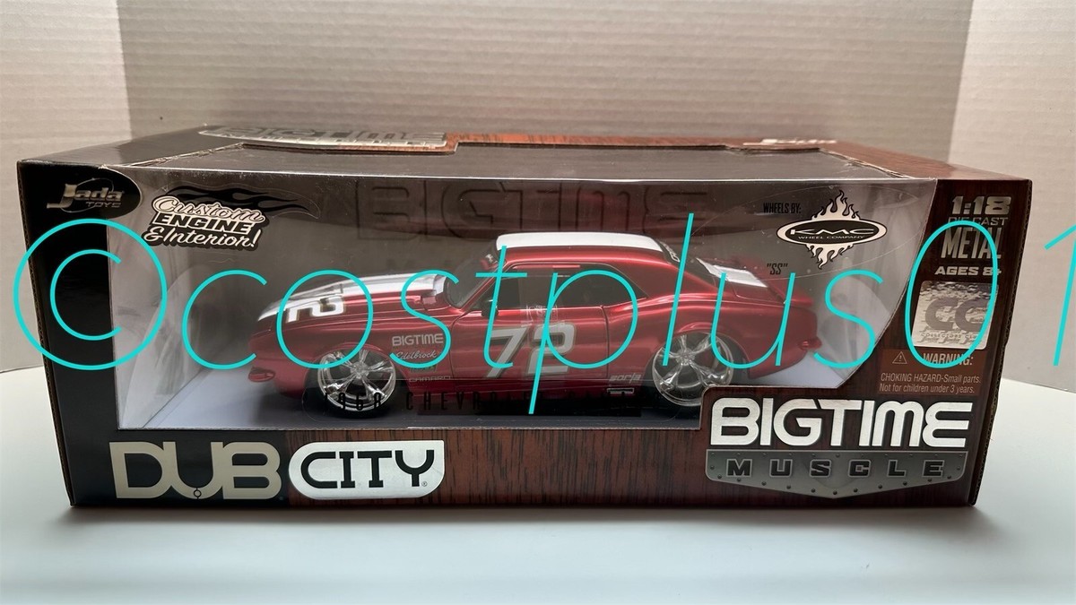 JADA DUB CITY 1968 CHEVROLET CAMARO 1:18 RED WITH WHITE