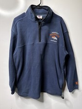 Denver Broncos Long Sleeve Pullover Blue Large Quarter Zip Graphic