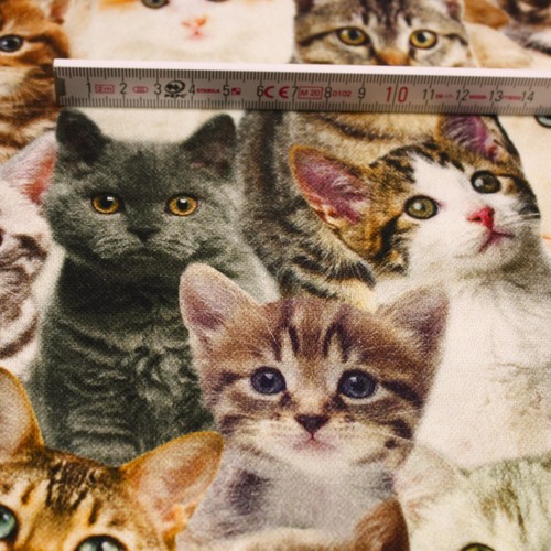 Stoff Meterware Kätzchen Katzen Baumwolle Deko Tischdecke Vorhang - Bild 7 von 7