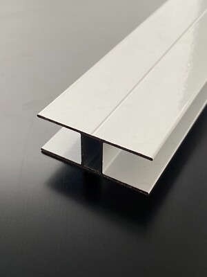 H-Profil Stoßprofil 16mm Alu Aluminium WEISS RAL9016 Stegplatten Sandwichplatte