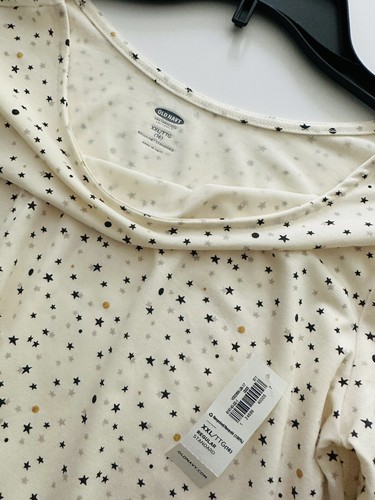 New Old Navy Girls XXL 16 Stars knit Long-Sleeve T-Shirt crème de La cr silver - Picture 6 of 11
