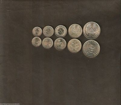 KAZAKHSTAN 1 3 5 10 20 TENGE KM-6 8 9 10 11 1993 FARABI COW UNC x 5 Pcs COIN SET
