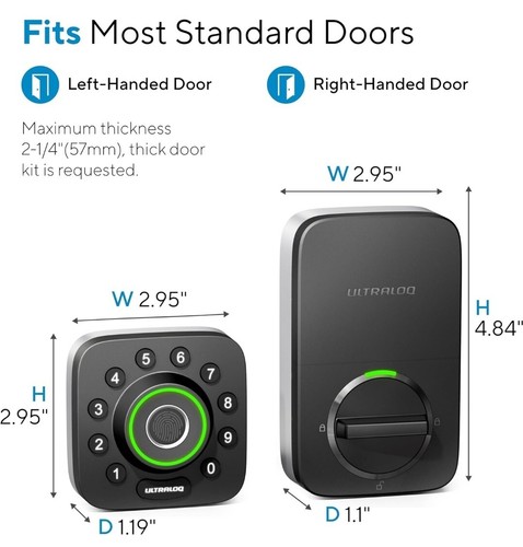 Ultraloq Electronic Door Locks U-Bolt Pro WIFI Black W/Satin Nickel Smart Lock - Picture 7 of 18