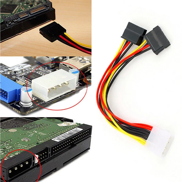 SATA MOLEX CONVERTITORE IDE SATA ADATTATORE CONNETTORE 4 PIN CAVO HARD DISK - Immagine 3 di 4
