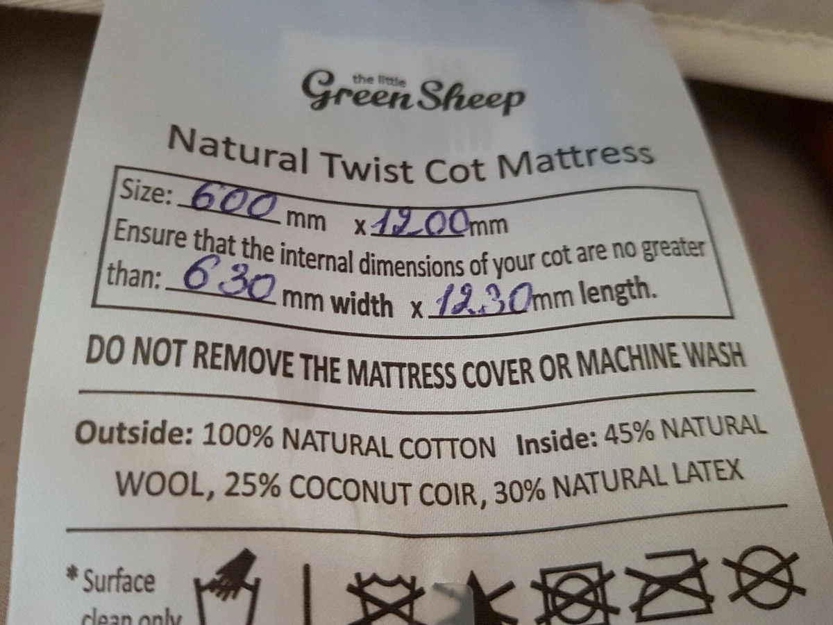 Natural twist cot mattress