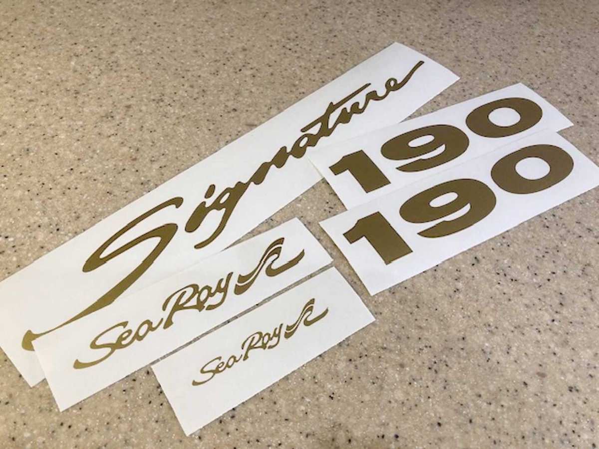 Sea Ray 190 Signature Vintage Boat Decals Gold Vinyl 5 piece