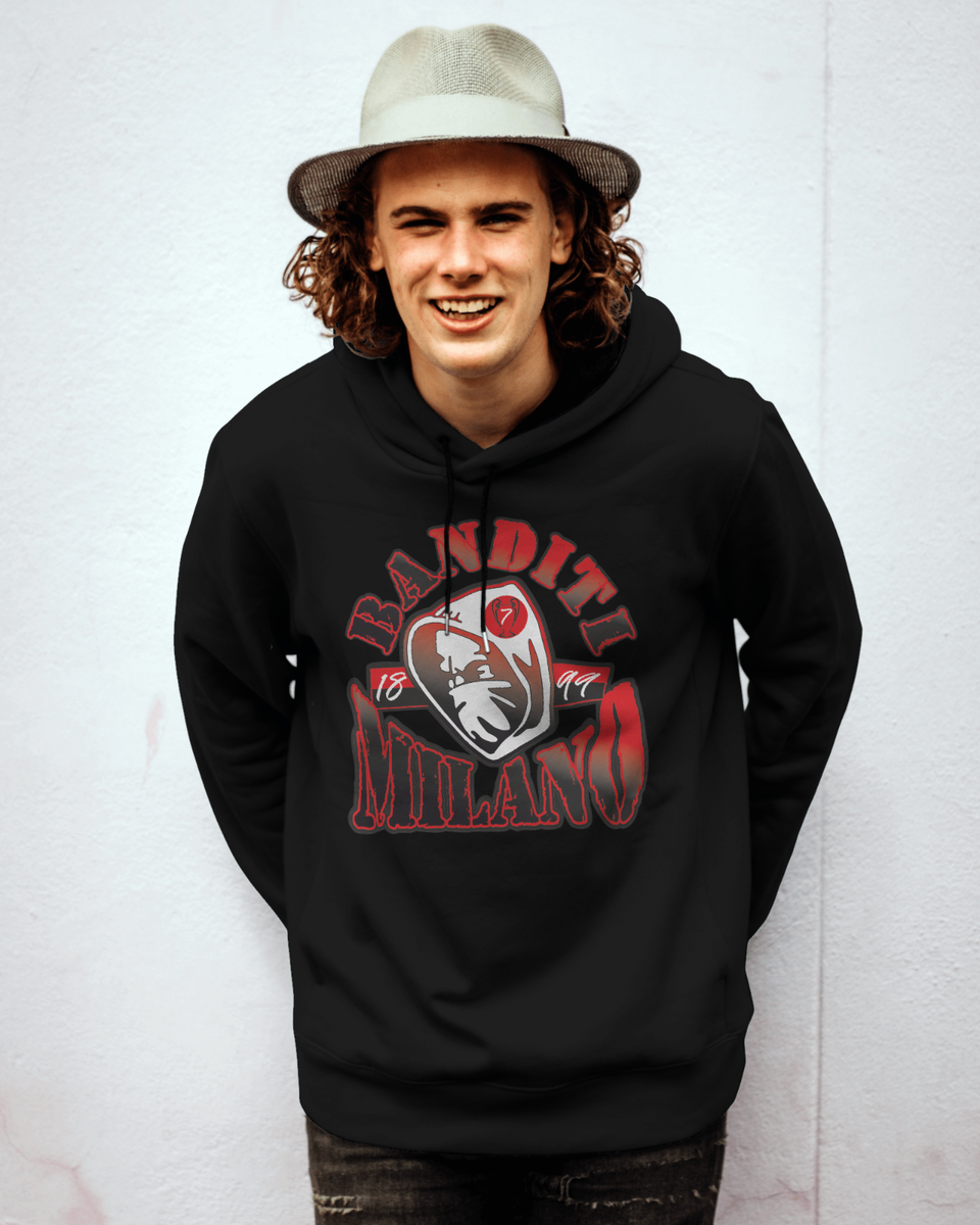 Felpa Con Cappuccio E Marsupio Curva Sud - Nero, 100% Cotone, Stampa Frontale E Posteriore