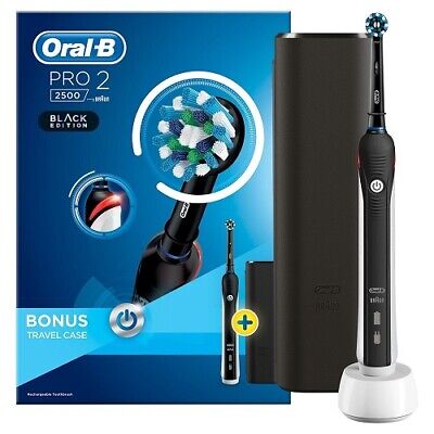 Oral-b PRO 2500 BLACK EDITION 3D Electric T/brush + Travel Case GENUINE* | eBay