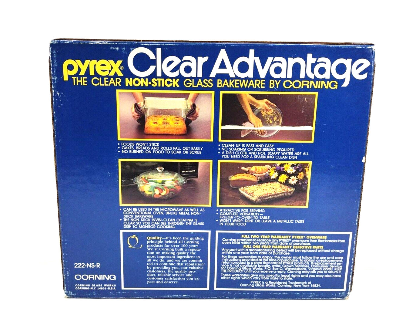 Clear Advantage Pyrex 2 Quart 222-NS-R Clear 8/ 20cm Square Baking Cake ...