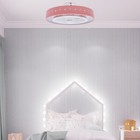 Dimmable Round LED Ceiling Fan Light Kids Room Star Fan Lamp 3-Speed Pink&Remote