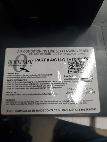 Quickfash Part#A/C U-C HVAC Lineset Panel 1 1/2"-2 3/4" Insulation Tubing - Picture 3 of 4