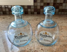 (2) PAIR Don Julio Blanco Tequila Plastic Replica Bottle Cup with Straws 12 oz.