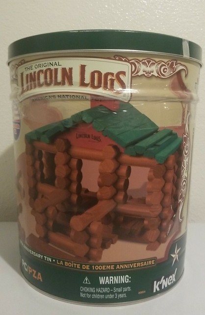 lincoln logs 100th anniversary tin building set