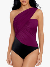 New MAGICSUIT Miraclesuit Colorblock Goddess One Piece Swimsuit Jam Black 8