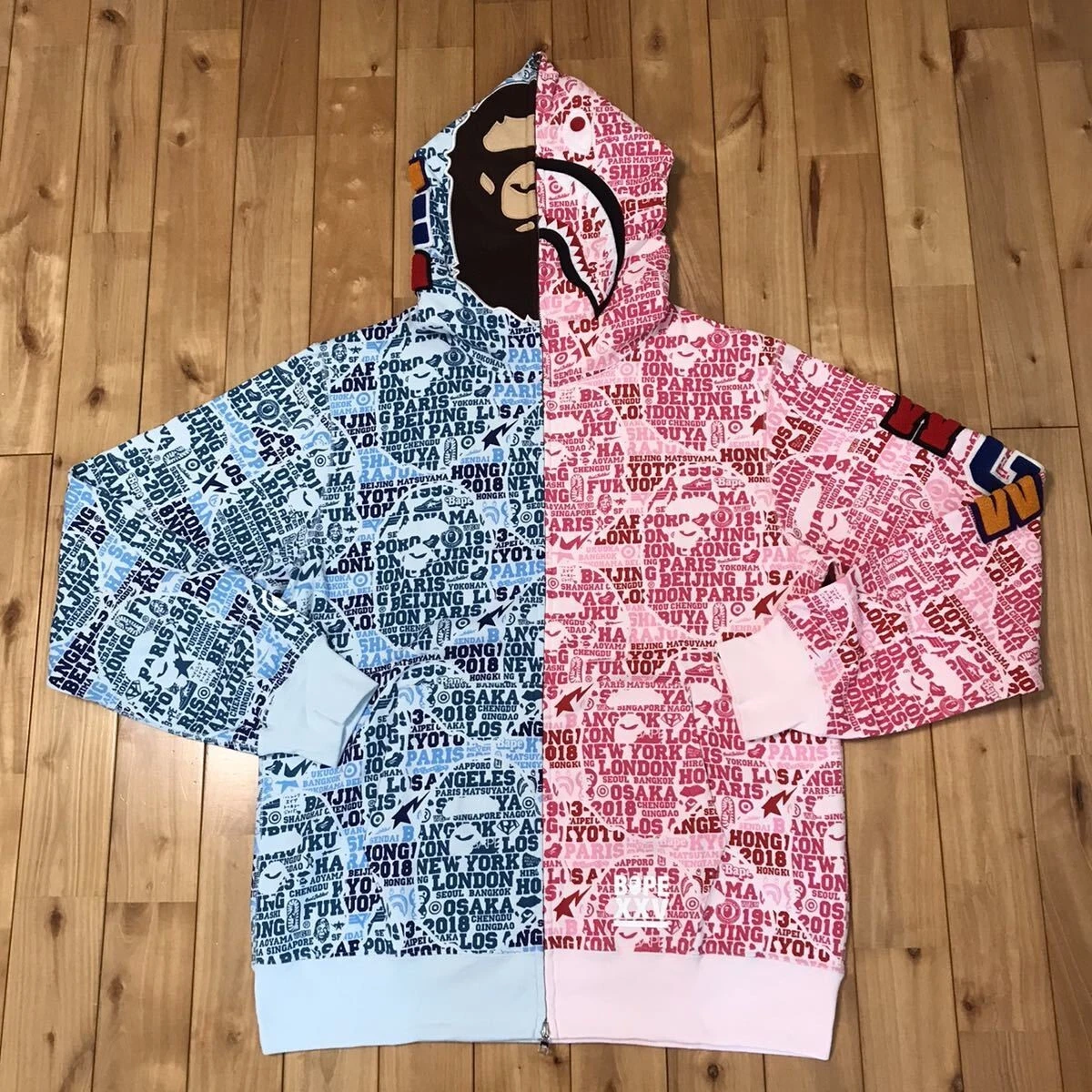 BAPE XXV CITIES CAMO SHARK ZIP HOODY-