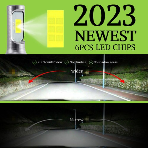 2Pcs H11 LED Headlight Kit Low Beam Bulb 500% Super Bright 6500K White 40000LM - Picture 8 of 12