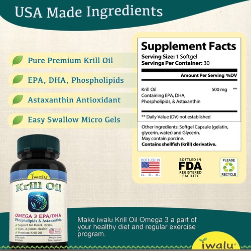 Omega 3 Softgels, Krill Para Corazón Saludable Suplementos Fertilidad Mujeres - Picture 12 of 12