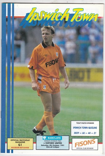 IPSWICH TOWN HOME PROGRAMMES 1991/92 - CHOOSE FROM DROP DOWN LIST 11/12/2024 - Picture 6 of 27
