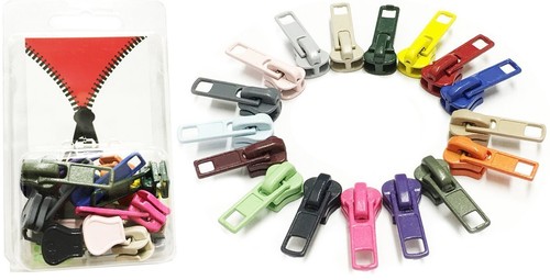 Universal Slider #5 Molded Zipper Heads Loose Pulls 25 mix brights, neutrals KIT - Picture 3 of 4
