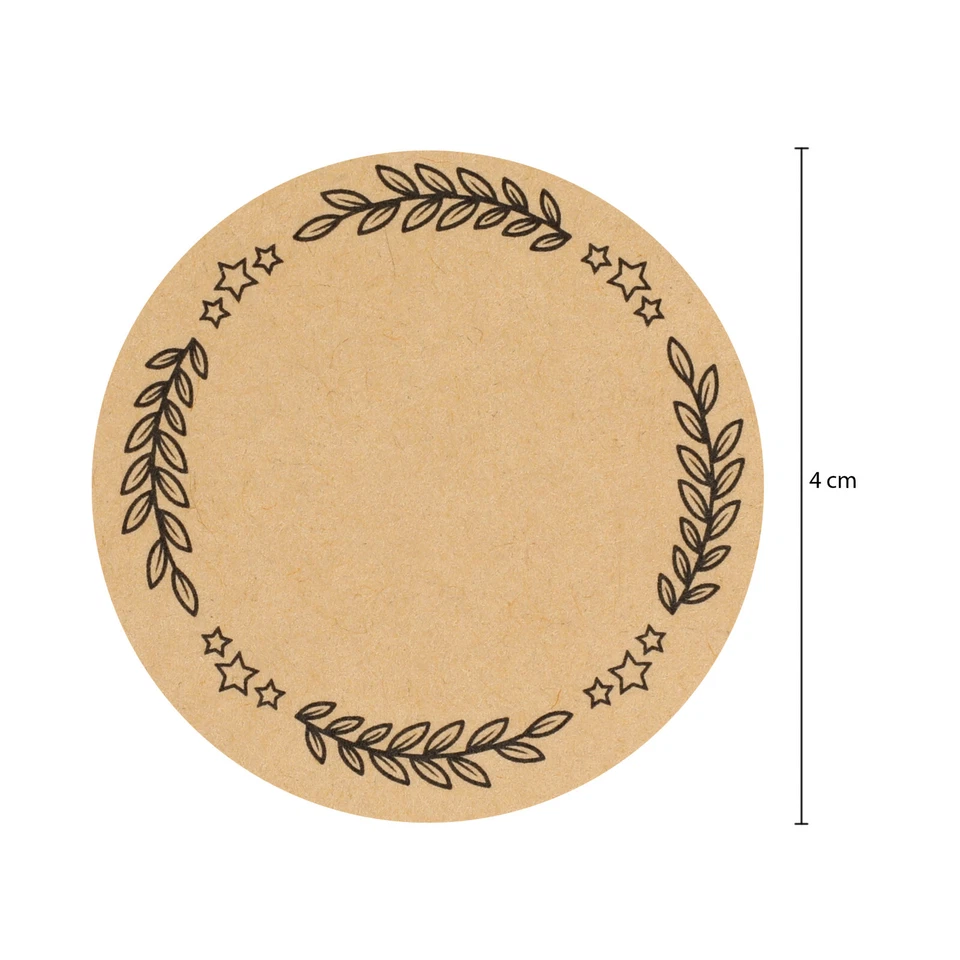 Nordstern Aufkleber Weihnachten 48er Set Kraftpapier Weihnachtssticker Rund - Bild 3 von 4