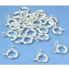 24 Sterling Silver Spring Ring Clasps Necklace Parts