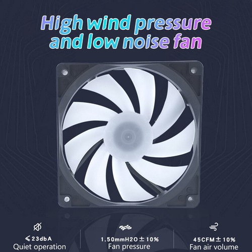 120mm PC Case Fan 12V Big 4p 1200rpm RGB Desktop Computer Heat Dissipation Fans - Afbeelding 2 van 16